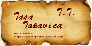 Tasa Tapavica vizit kartica